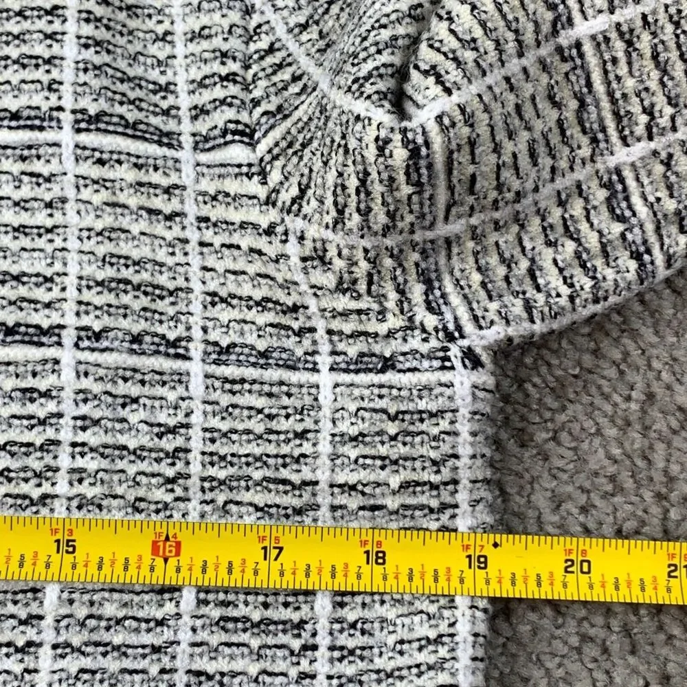 ELLE Boucle Knit Open Jacket Women's Medium Light Butter Yellow Multi - Picture 8 of 9